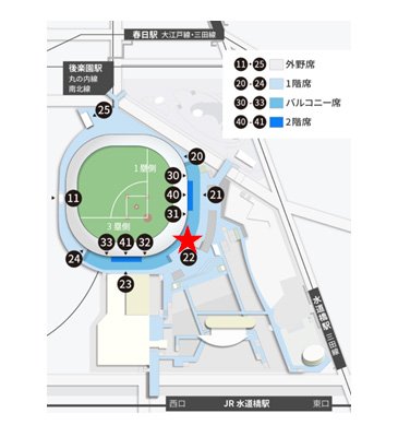 東京ドーム来場プレゼント実施場所