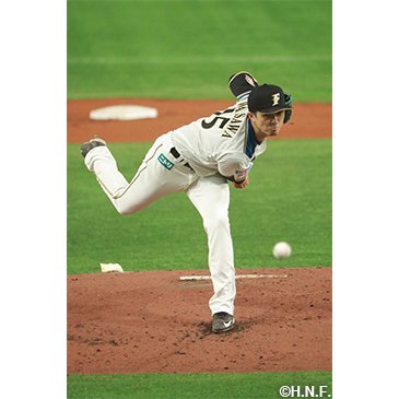 7回3安打1失点と好投した上沢投手