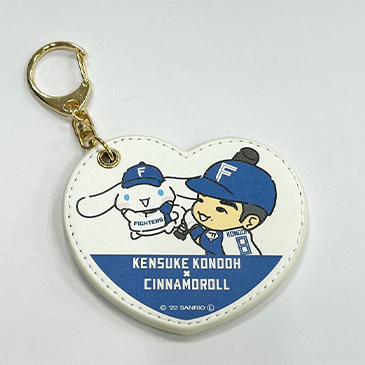 ハート型PUレザーミラーキーホルダー