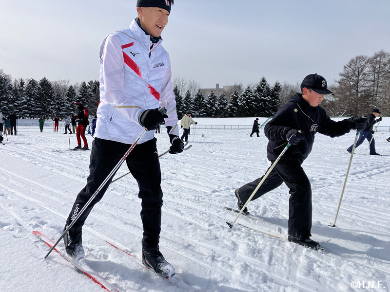 オリンピアンから直接指導を受ける様子①
