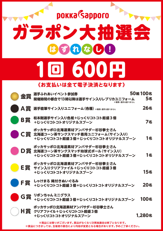 ポッカサッポロガラポン抽選会ブース