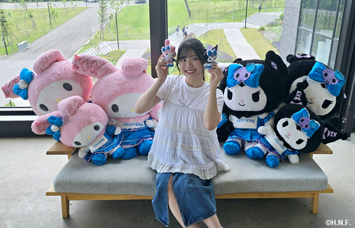 かわいいフォトスポットと滝谷さん