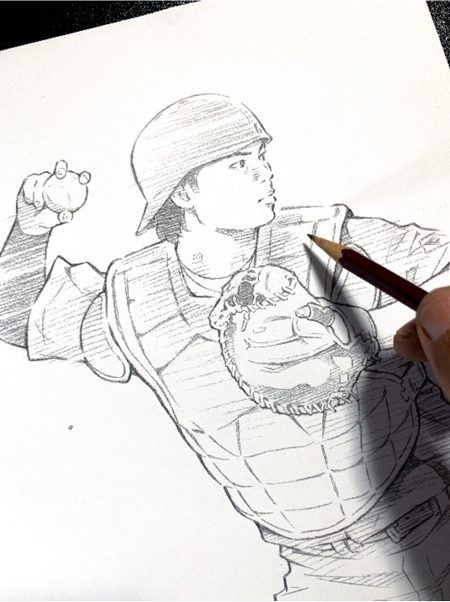 窪之内英策先生描き下ろし 田宮裕涼選手