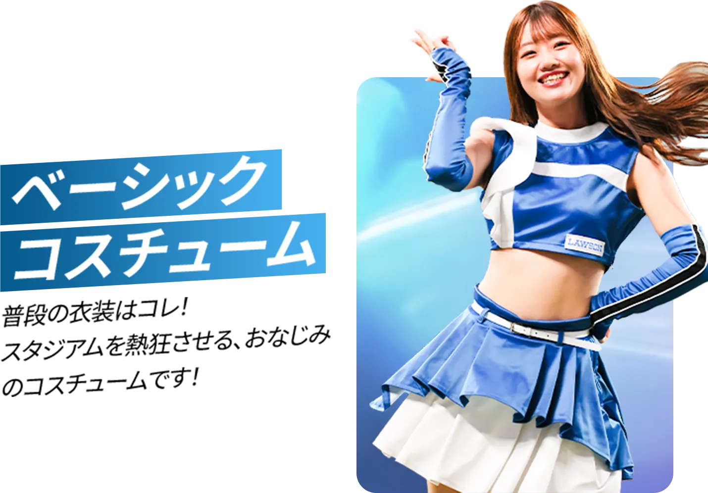 ベーシックコスチュームテキストとファイターズガール画像