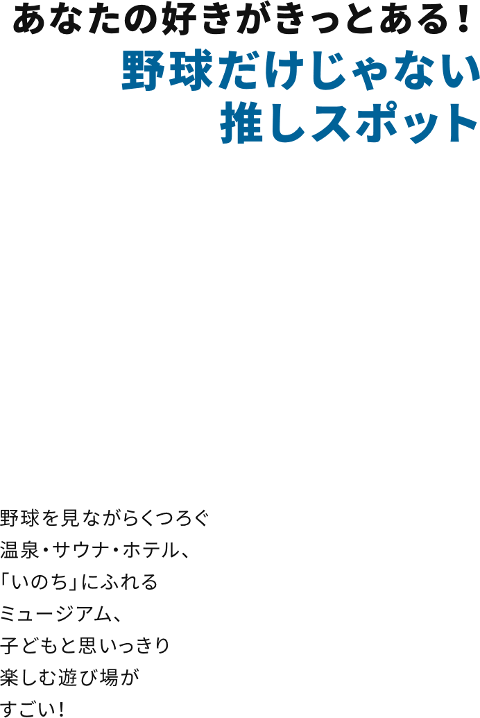 あなたの好きがきっとある！野球だけじゃない推しスポット