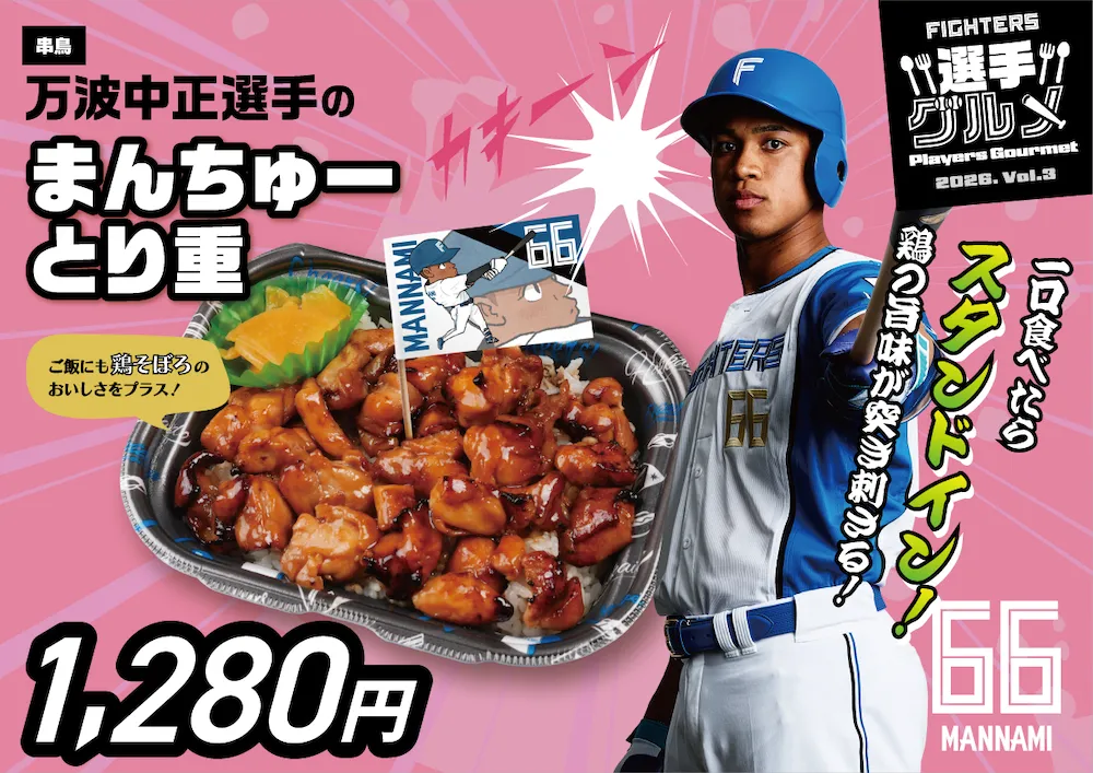 万波中正選手のまんちゅーとり重