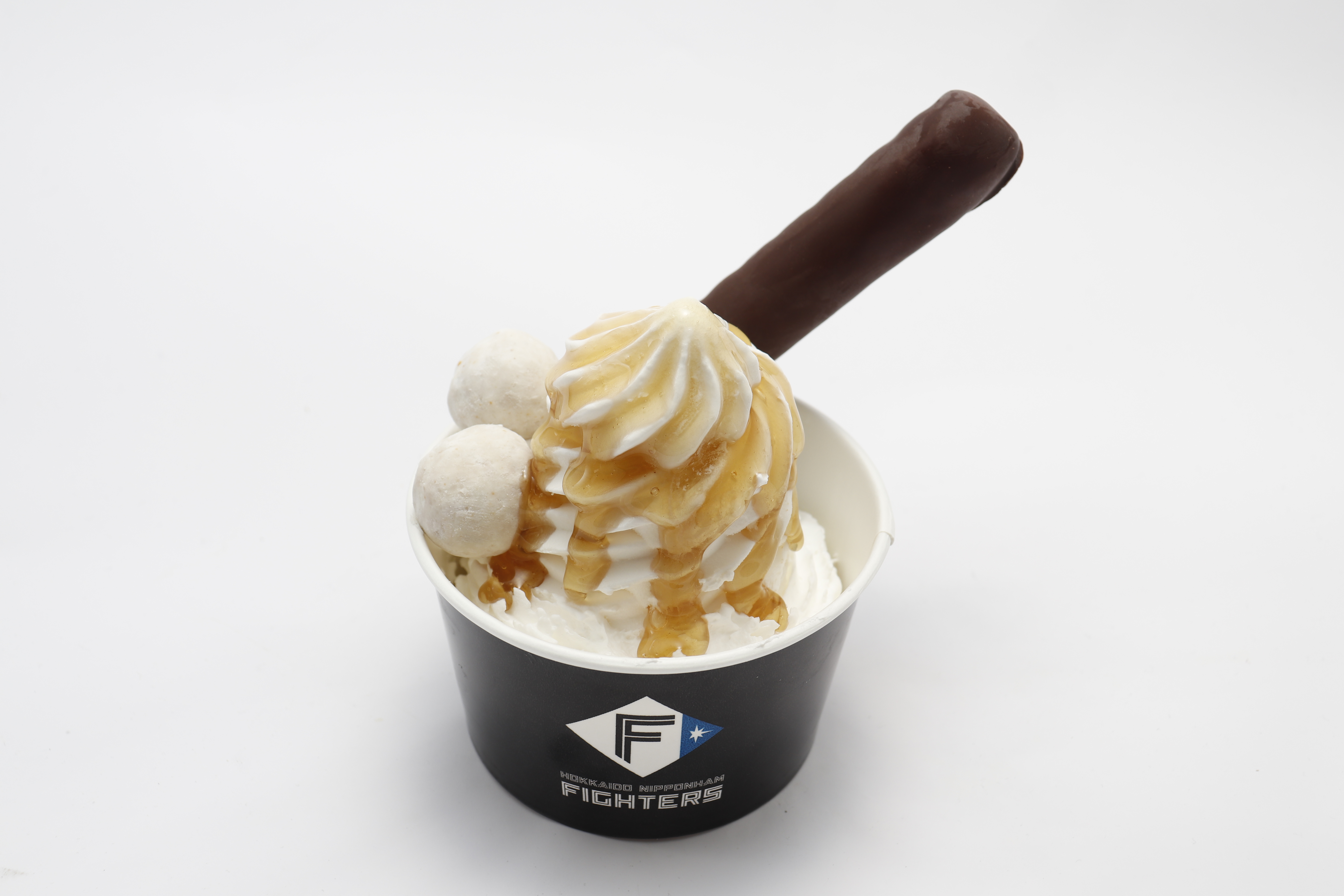 ベールボールカフェ特製ソフトクリーム　北広島産はちみつ掛け