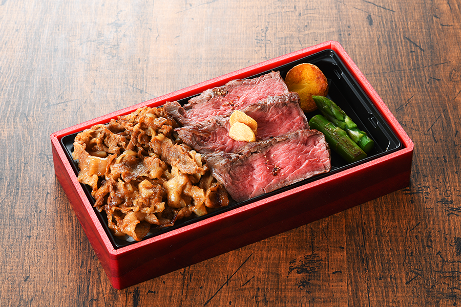 十勝彩美牛ランプステーキ&すき焼き弁当（お茶付）