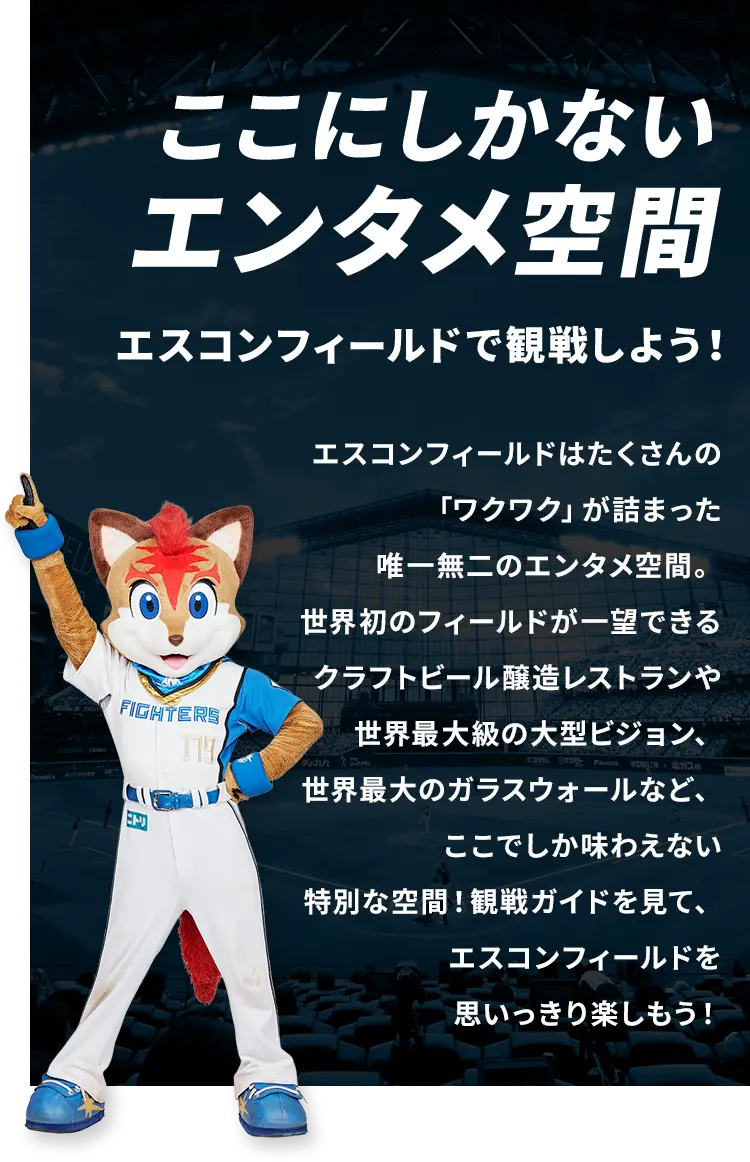 ここにしかないエンタメ エスコンフィールドで観戦しよう！