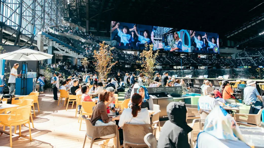 そらとしばで球場内醸造のクラフトビールやえふたんCAFEでスイーツを堪能する
