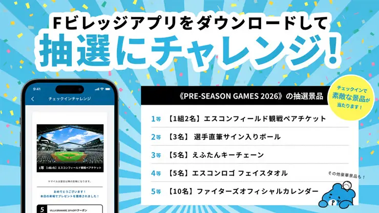 Fビレッジ公式アプリチェックインチャレンジが今年も豪華に！