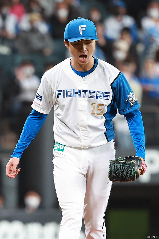 3回を抑えた上沢投手