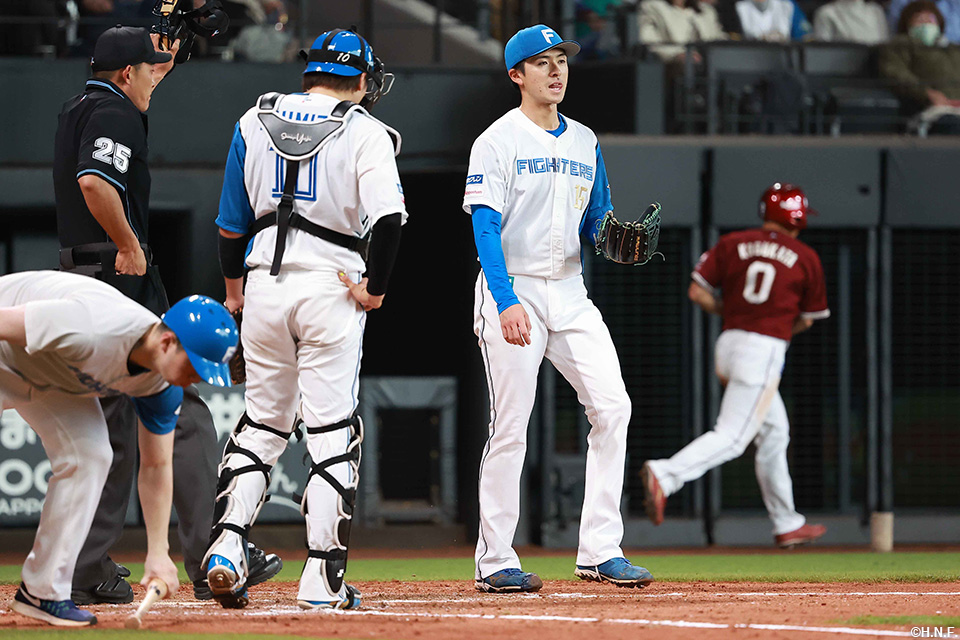 5回表、失点を許した上沢投手