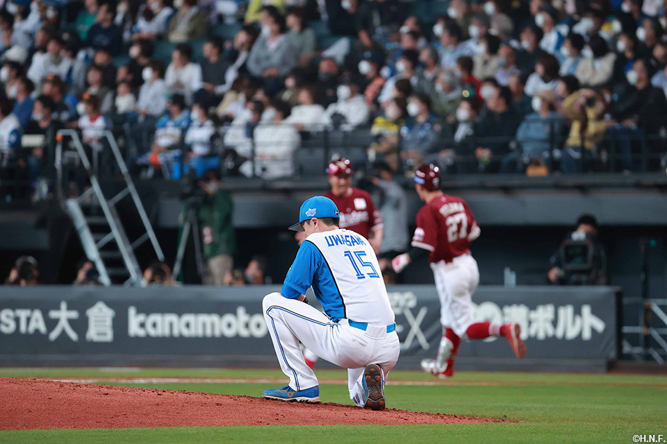 4回表、被弾した上沢投手