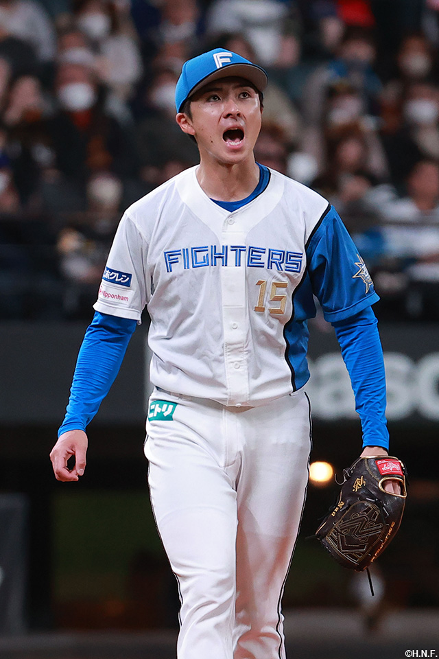 6回を抑えた上沢投手01