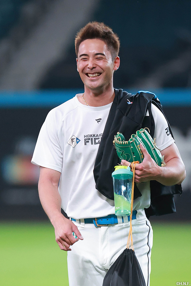 試合前の上原投手