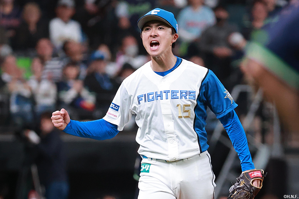 8回表を抑えた上沢投手03