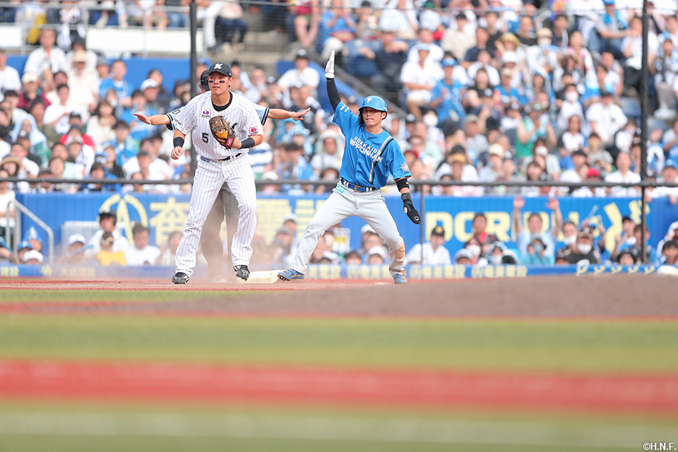 9回表、進塁した上川畑選手