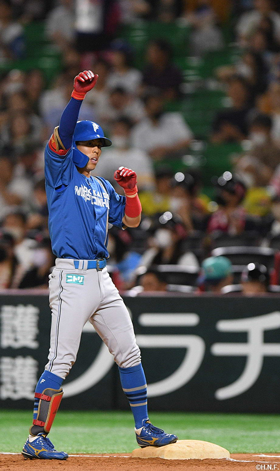 7回表、復帰後初安打を放った五十幡選手