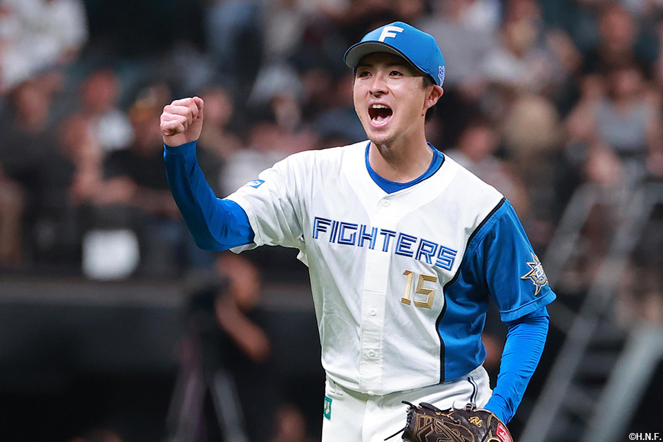 8回表を抑えた上沢投手01