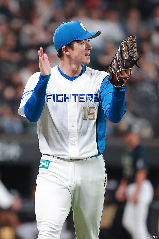 8回表を抑えた上沢投手02