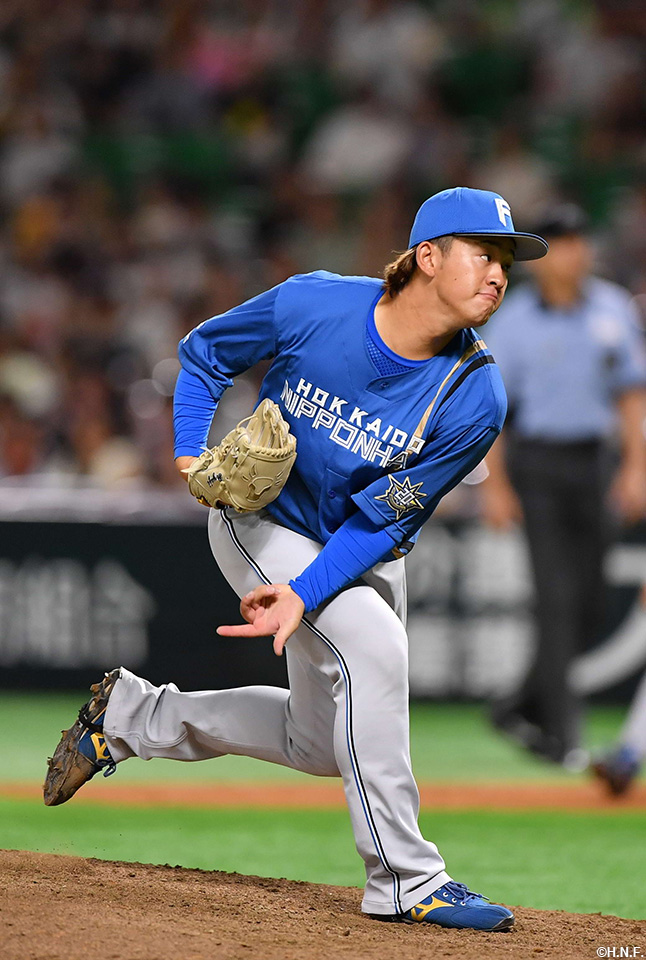 8回、四番手の北浦投手