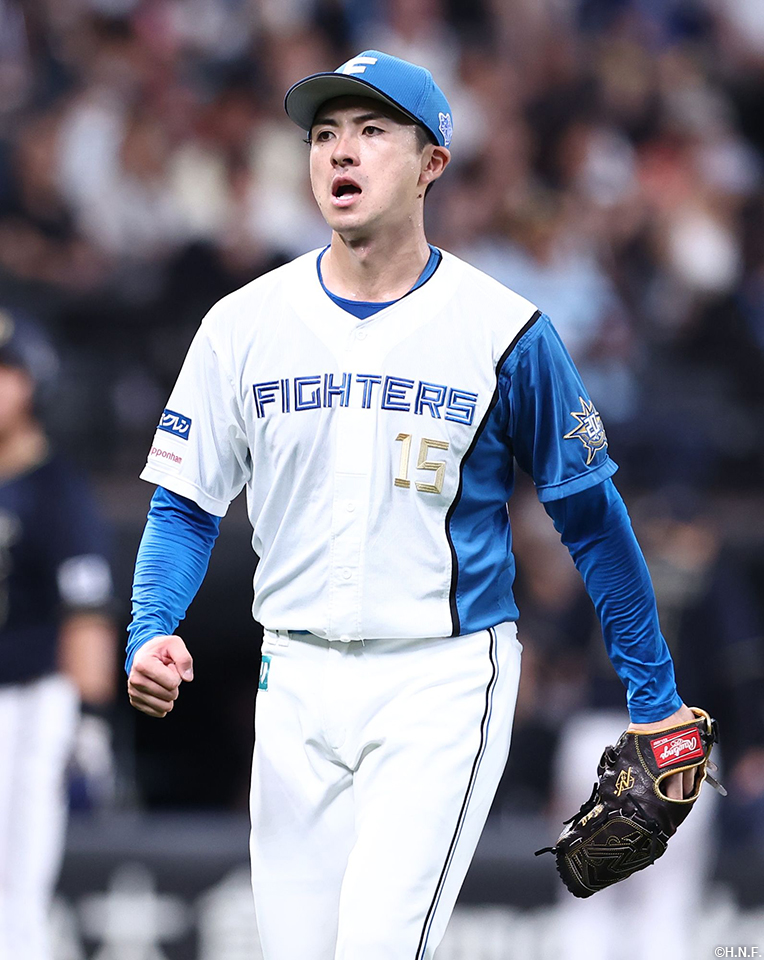 5回表のピンチを抑えた上沢投手01