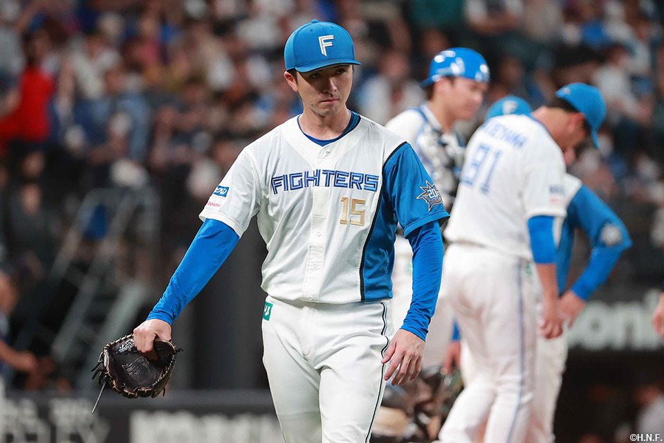 7回表、降板した上沢投手