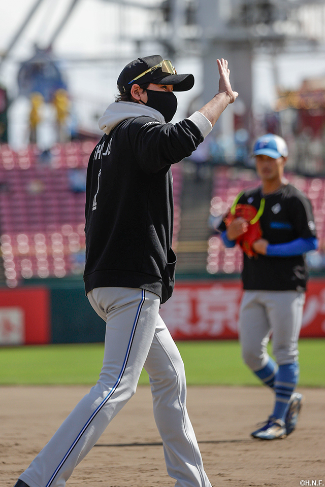 試合前の新庄監督