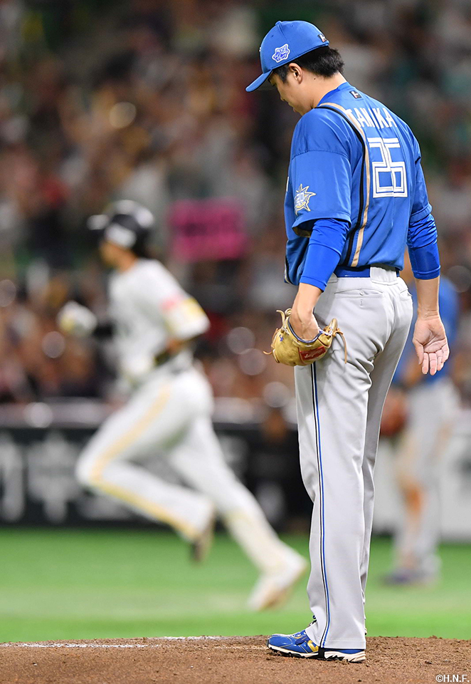 9回表、被弾した田中正投手