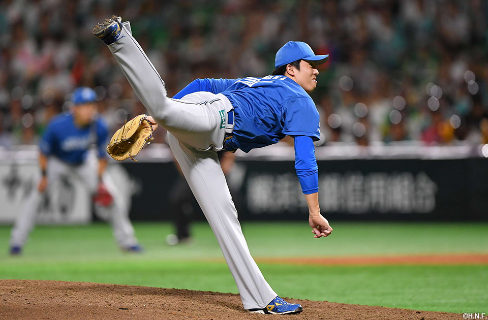 9回、抑えの田中正投手