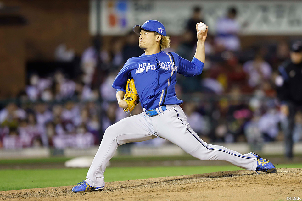 6回、三番手の福田俊投手