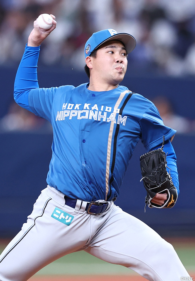 8回、三番手の金村投手