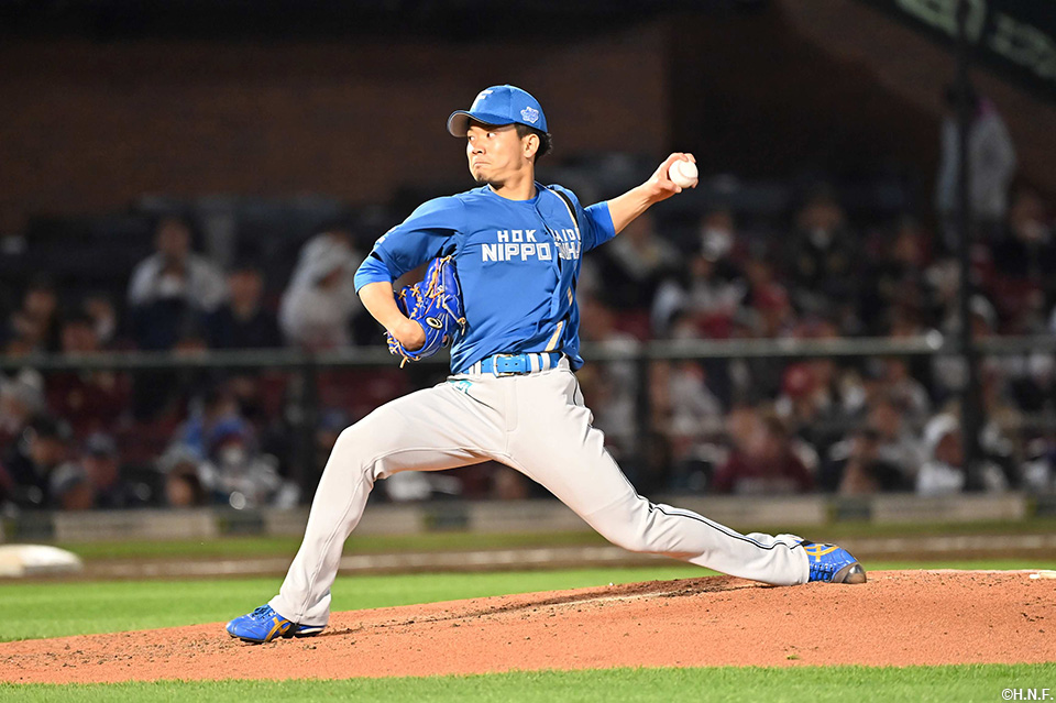 6回、三番手の福田俊投手