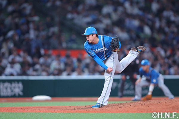 6回、二番手の金村投手