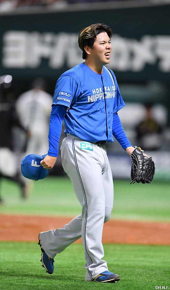 3回裏、無失点に抑えた金村投手