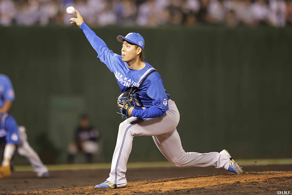 8回、三番手の杉浦投手