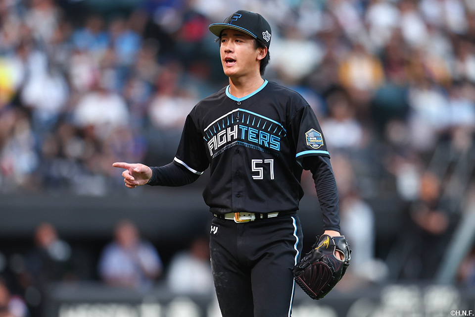 8回表を抑えた北山投手