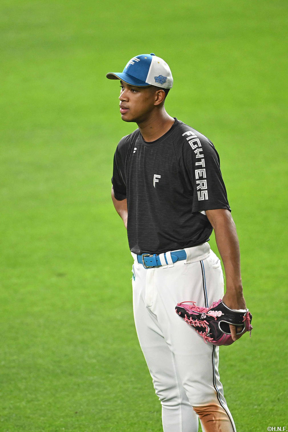 試合前の万波選手02