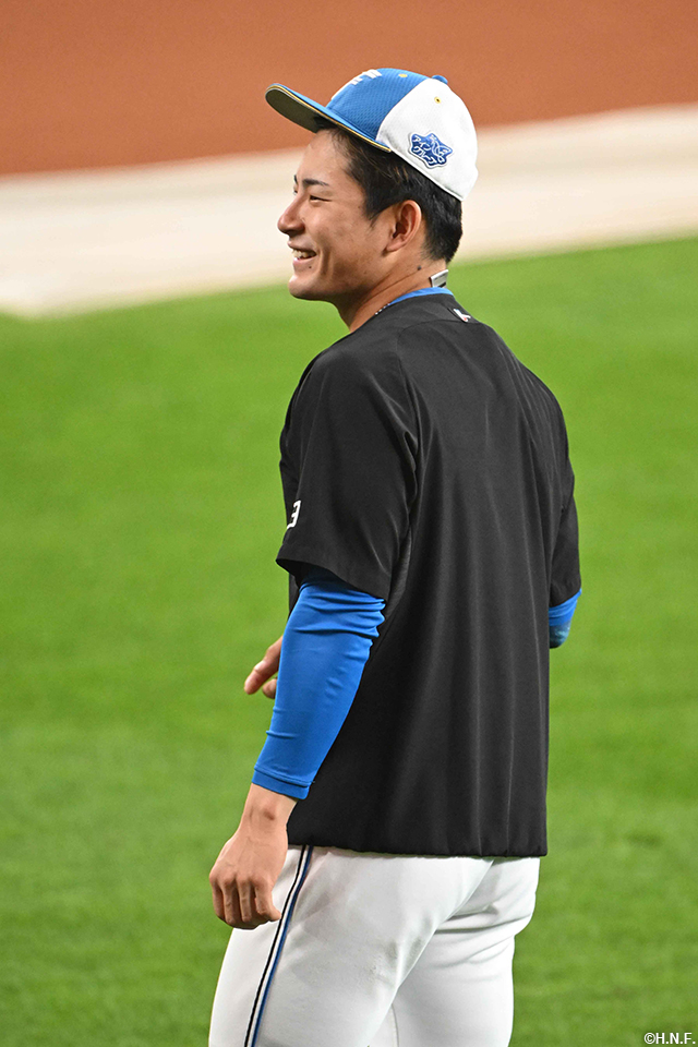 試合前の水野選手