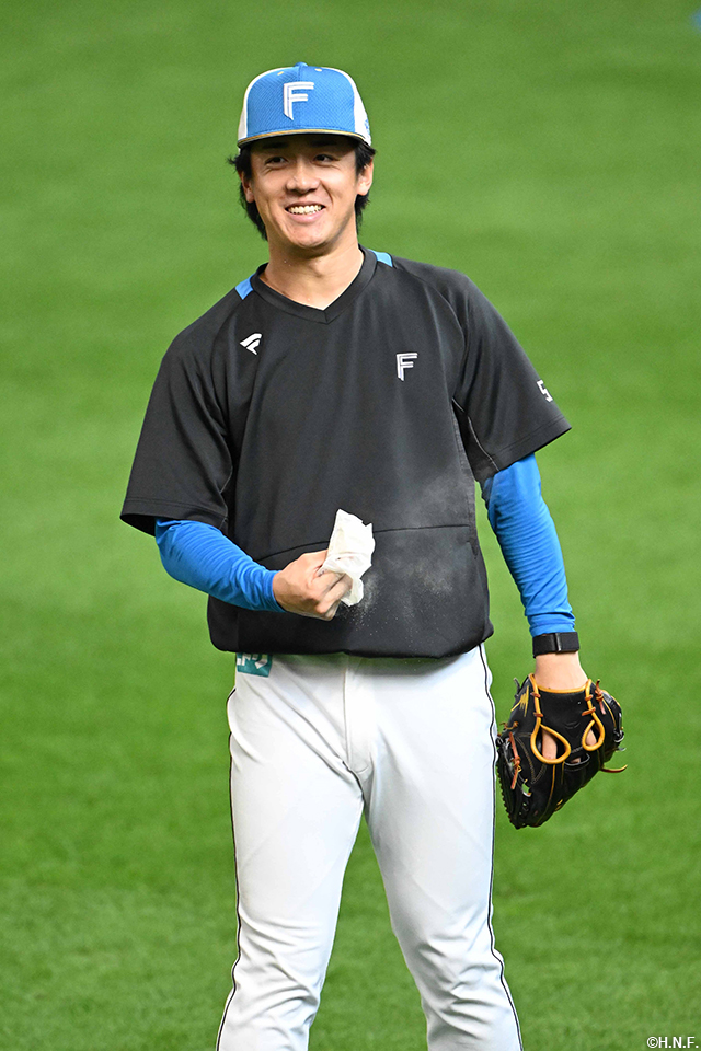 試合前の北山投手