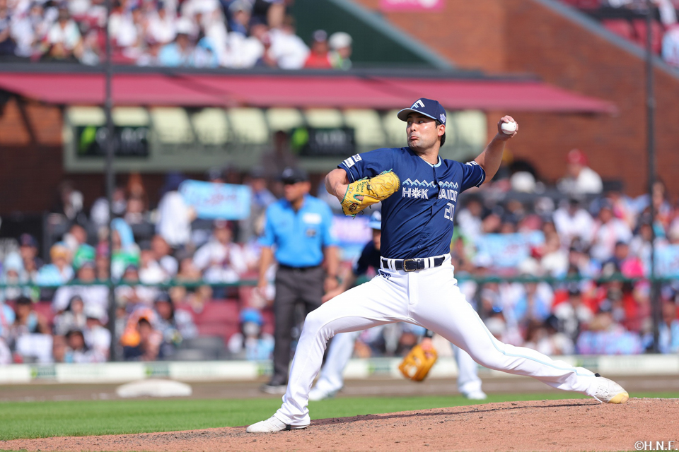 7回、二番手の上原投手