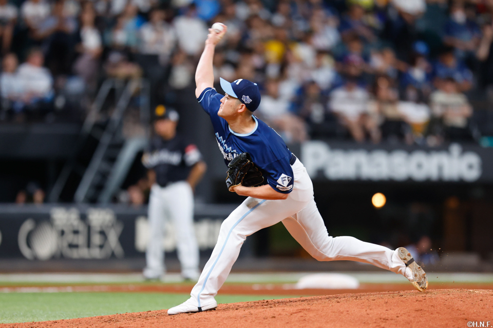 8回、三番手の齋藤投手