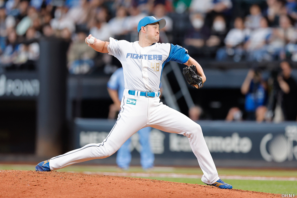 9回、三番手の齋藤投手