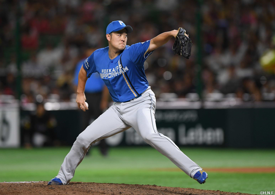 “6回、三番手の齋藤投手”