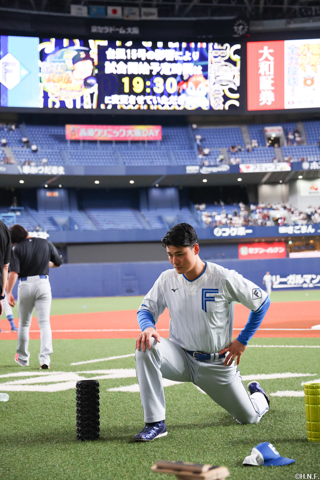 試合前の清宮選手