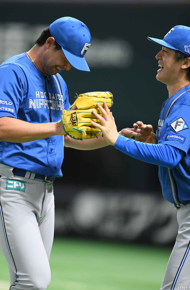 7回裏を抑えた上原投手