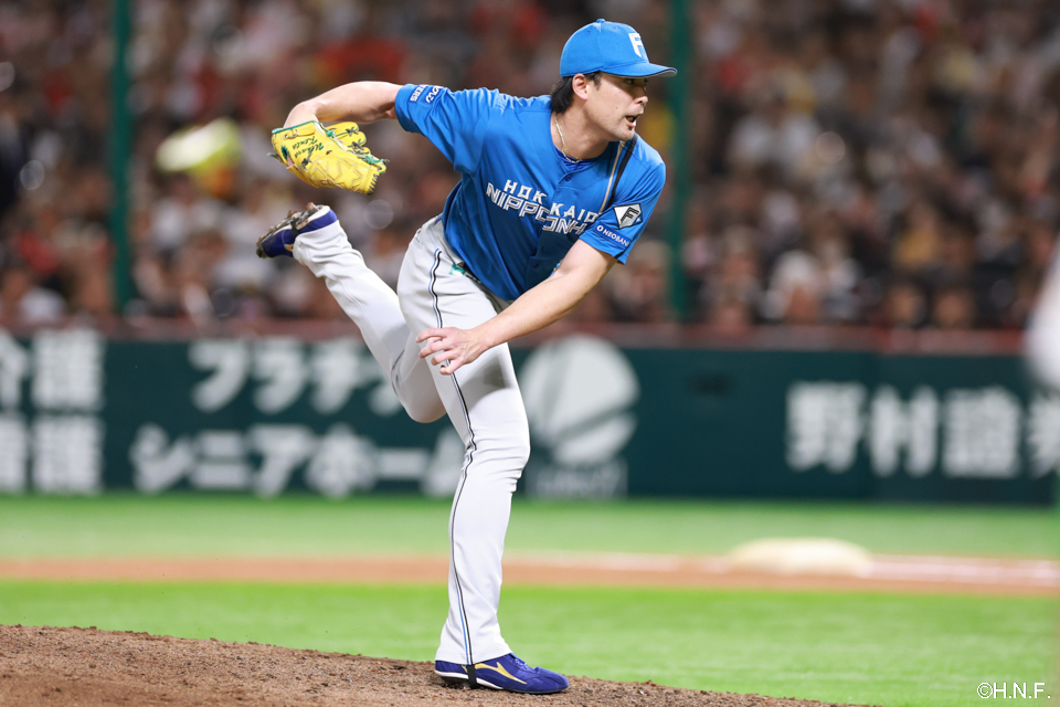 7回、三番手の上原投手