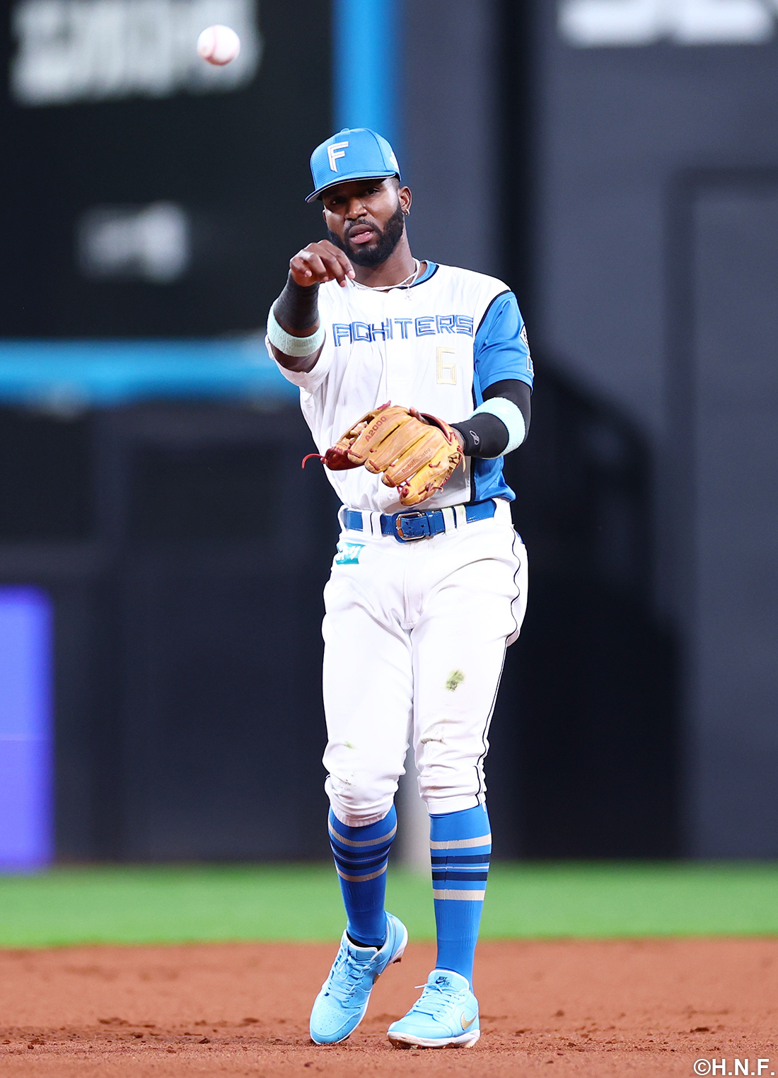 送球するカストロ選手