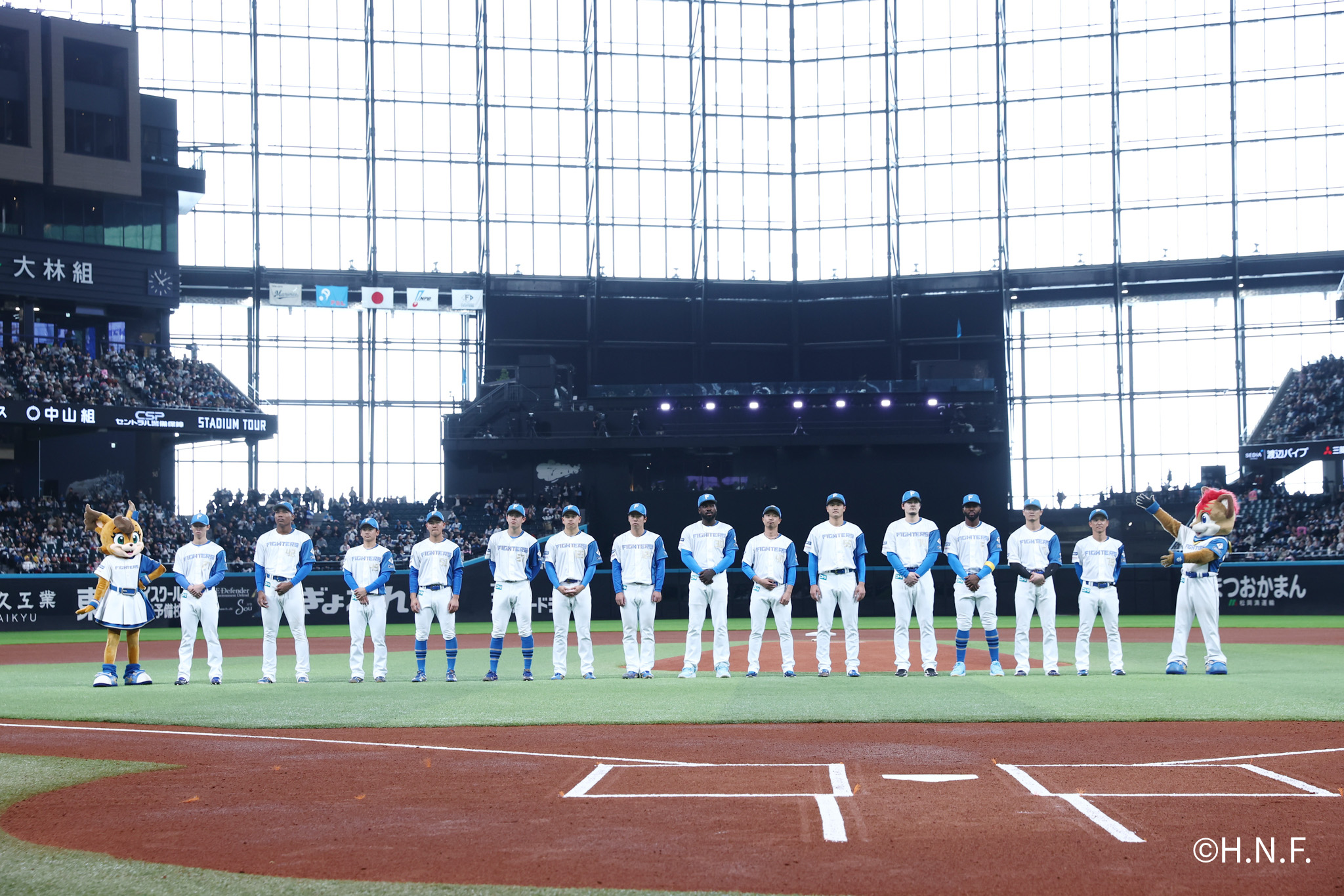 試合前の選手達